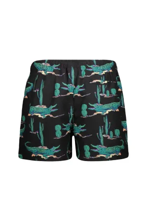 Croc Print Swim Shorts In Black