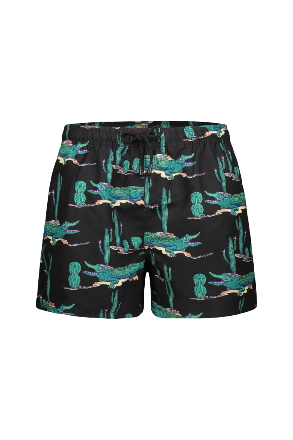 Croc Print Swim Shorts In Black