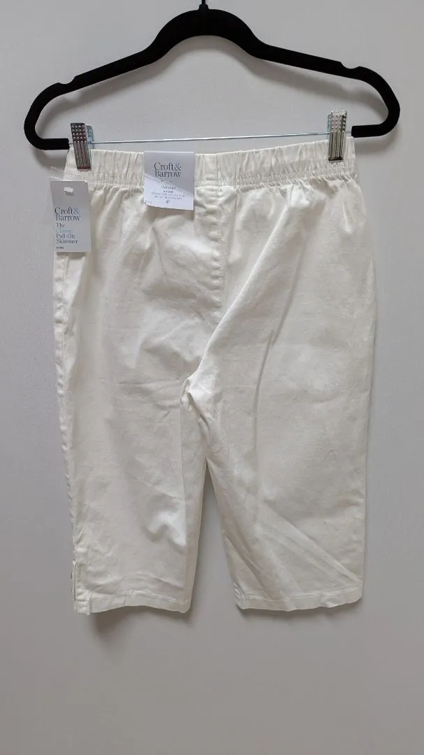 Croft & Barrow White Mid-Rise Pull-On Skimmer Pants