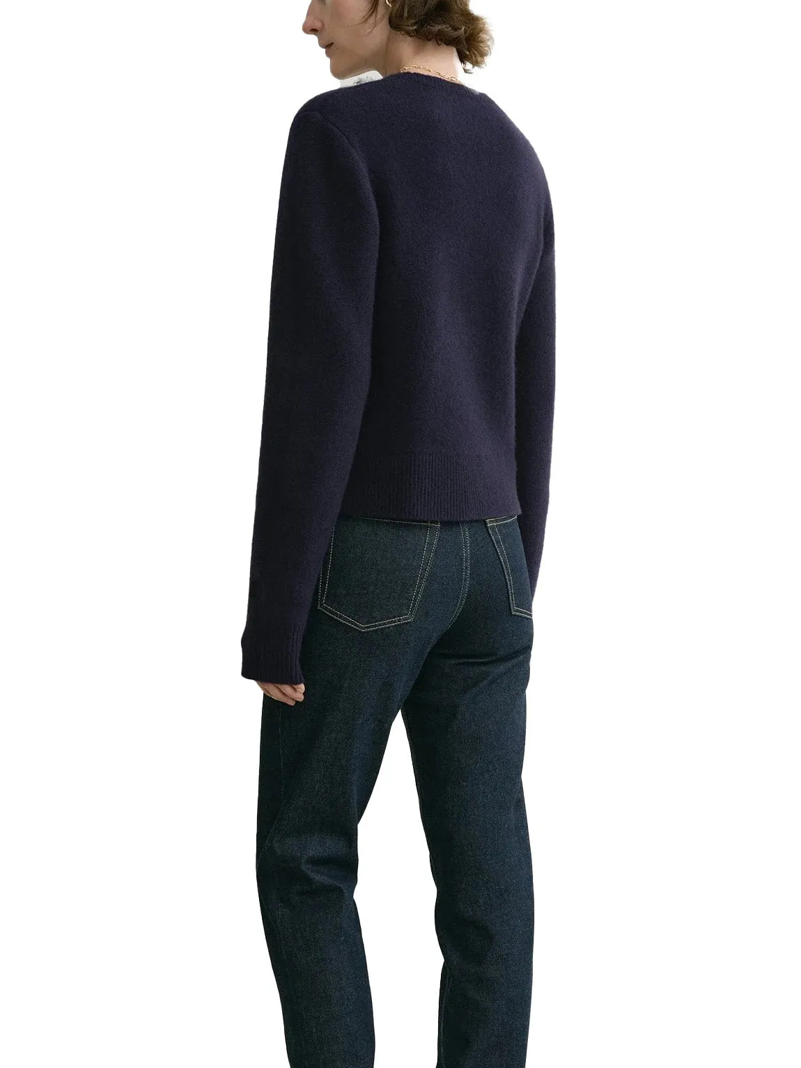 Cropped Crew-Neck Knit