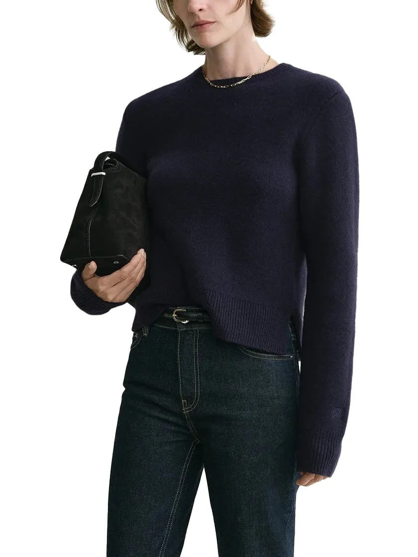 Cropped Crew-Neck Knit