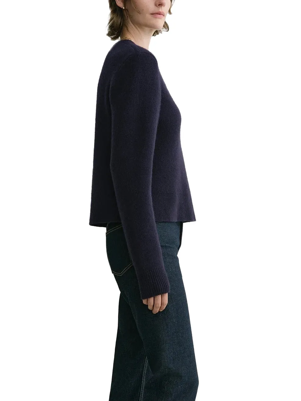 Cropped Crew-Neck Knit