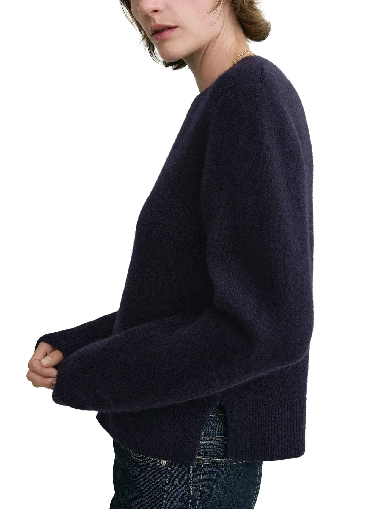 Cropped Crew-Neck Knit