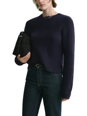 Cropped Crew-Neck Knit