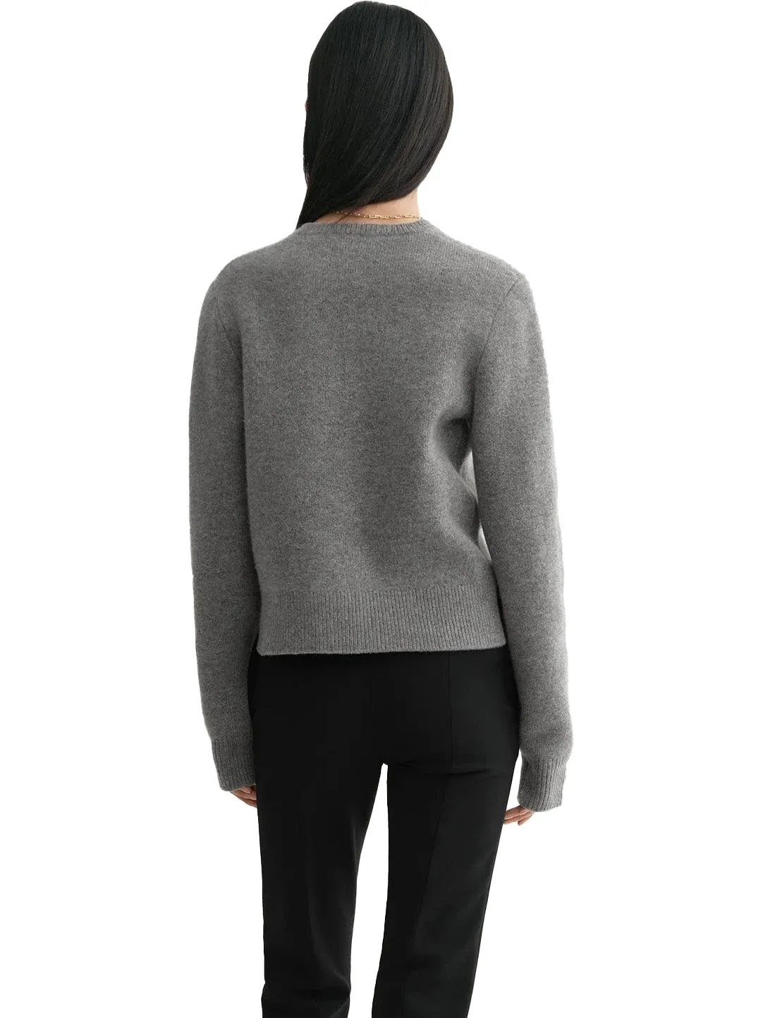 Cropped Crew-Neck Knit