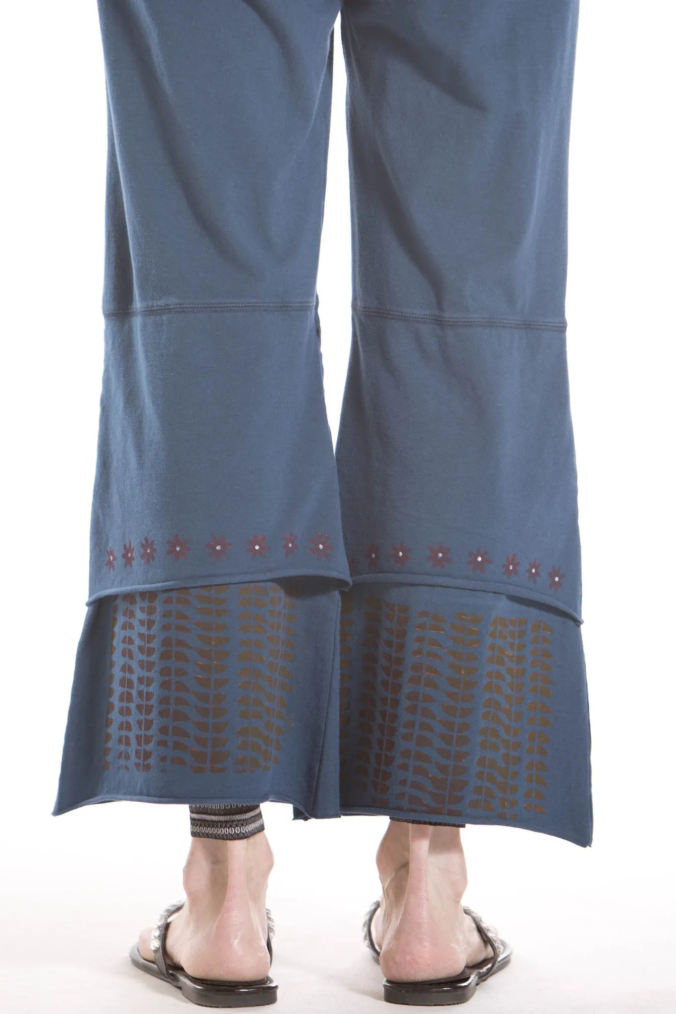Cropped Tiered Petaloon Printed- Blue Fish Clothing