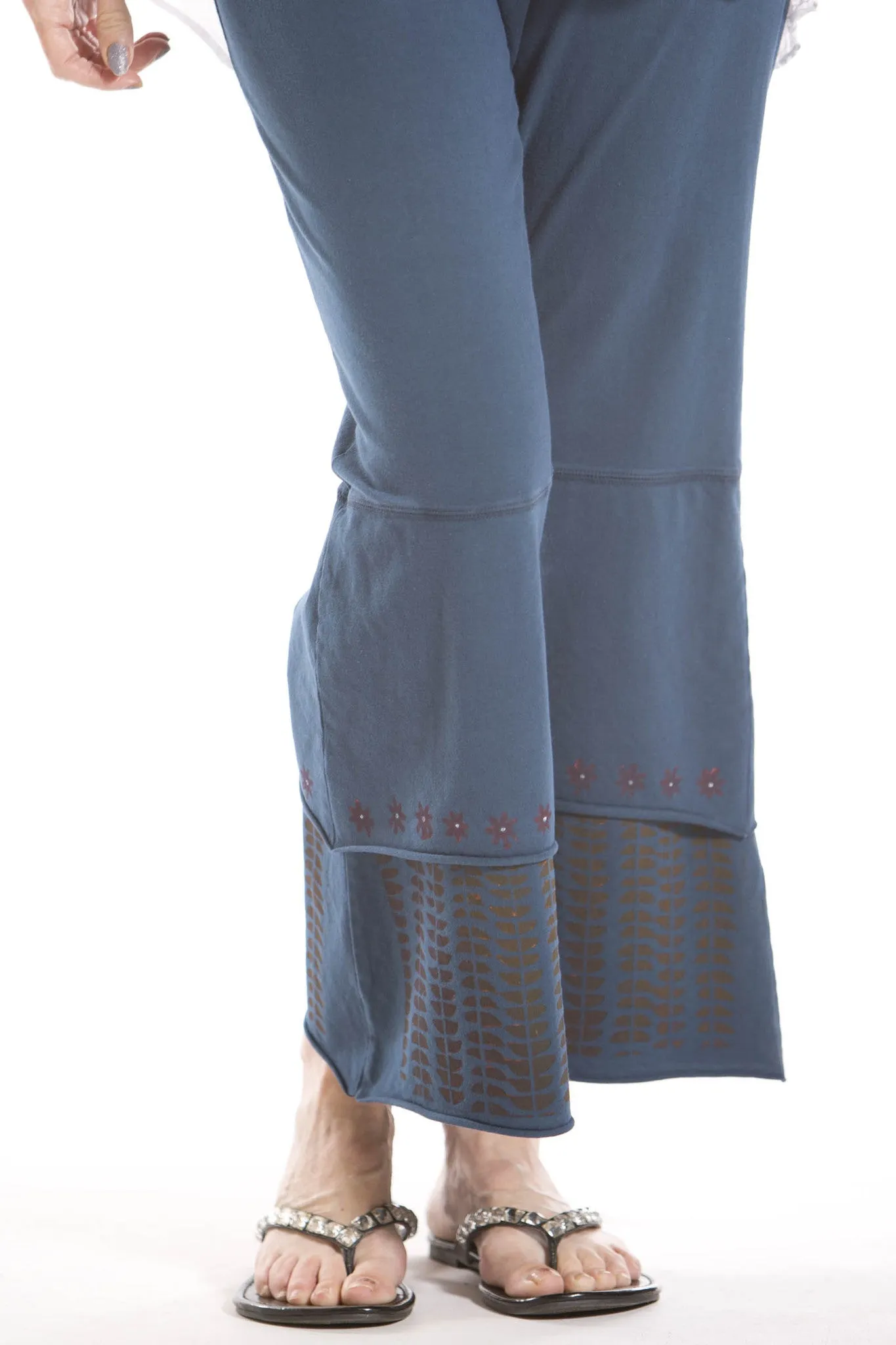 Cropped Tiered Petaloon Printed- Blue Fish Clothing