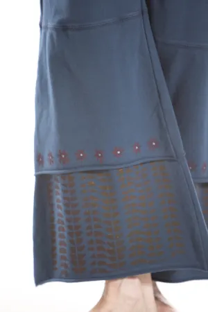 Cropped Tiered Petaloon Printed- Blue Fish Clothing