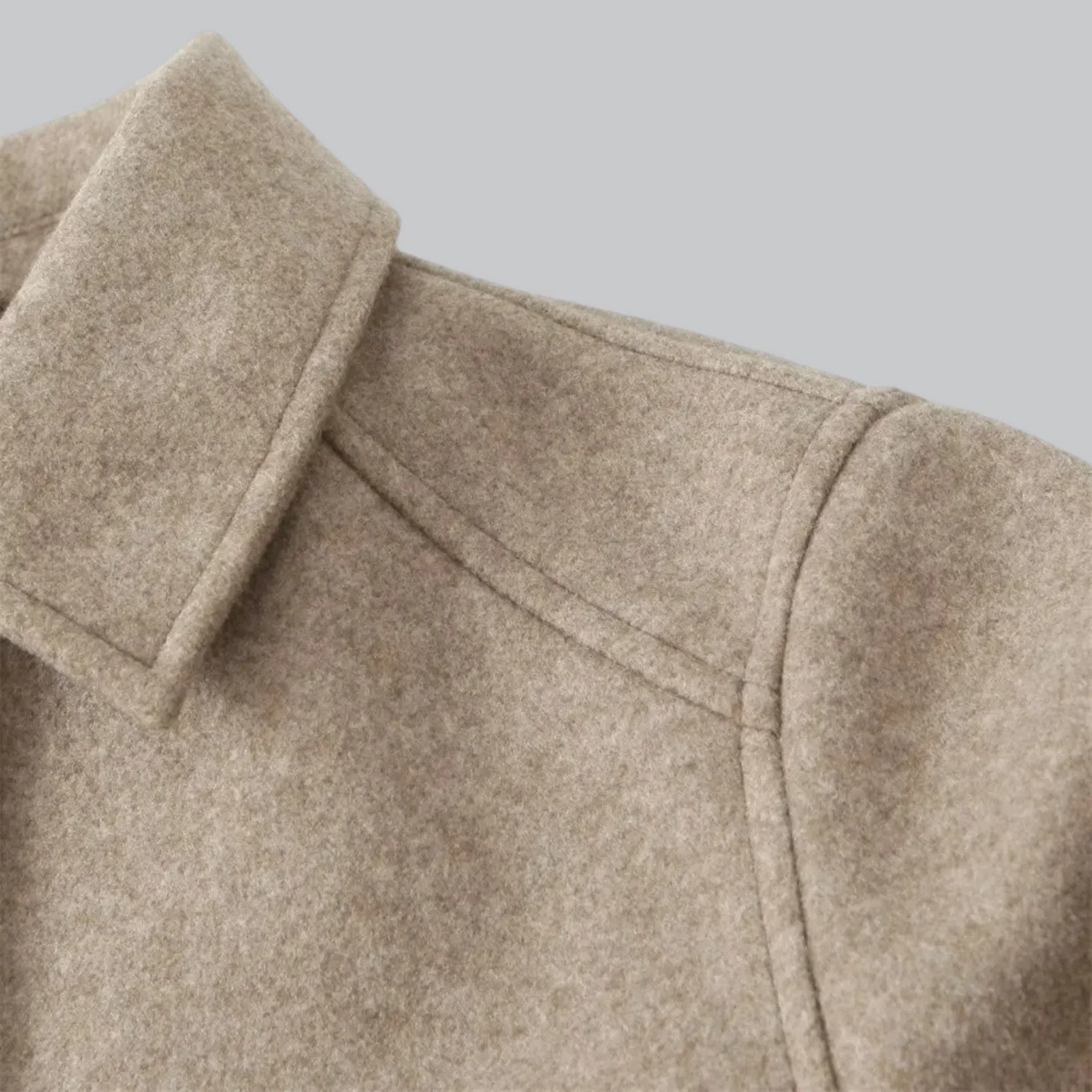 Cropped Wool Blend Jacket | Button-Up Design, Warm and Stylish Outerwear for Women