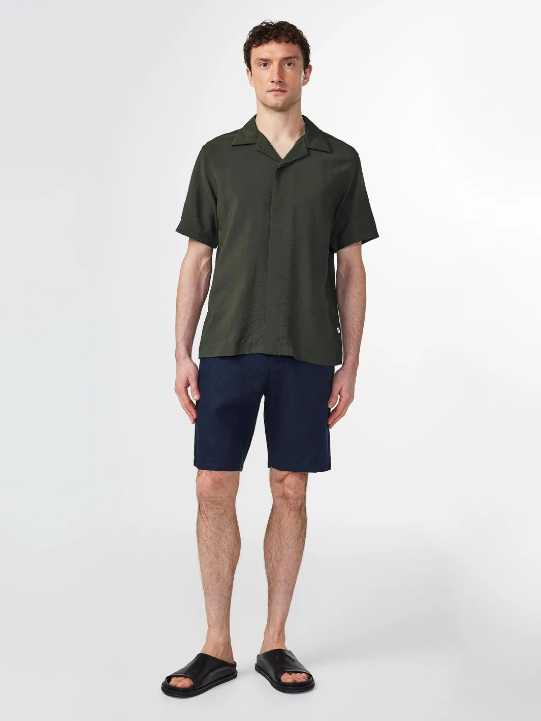 CROWN LINEN SHORTS Marine