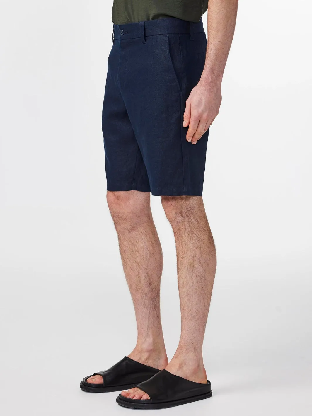 CROWN LINEN SHORTS Marine
