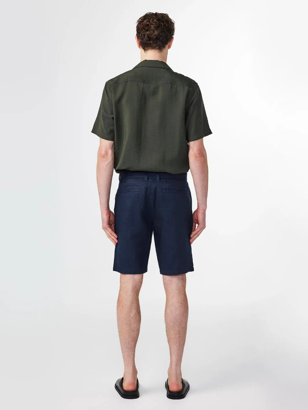 CROWN LINEN SHORTS Marine