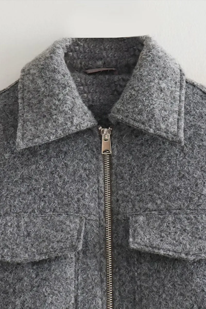 CS3381 Zip Up Short Jacket Outerwear