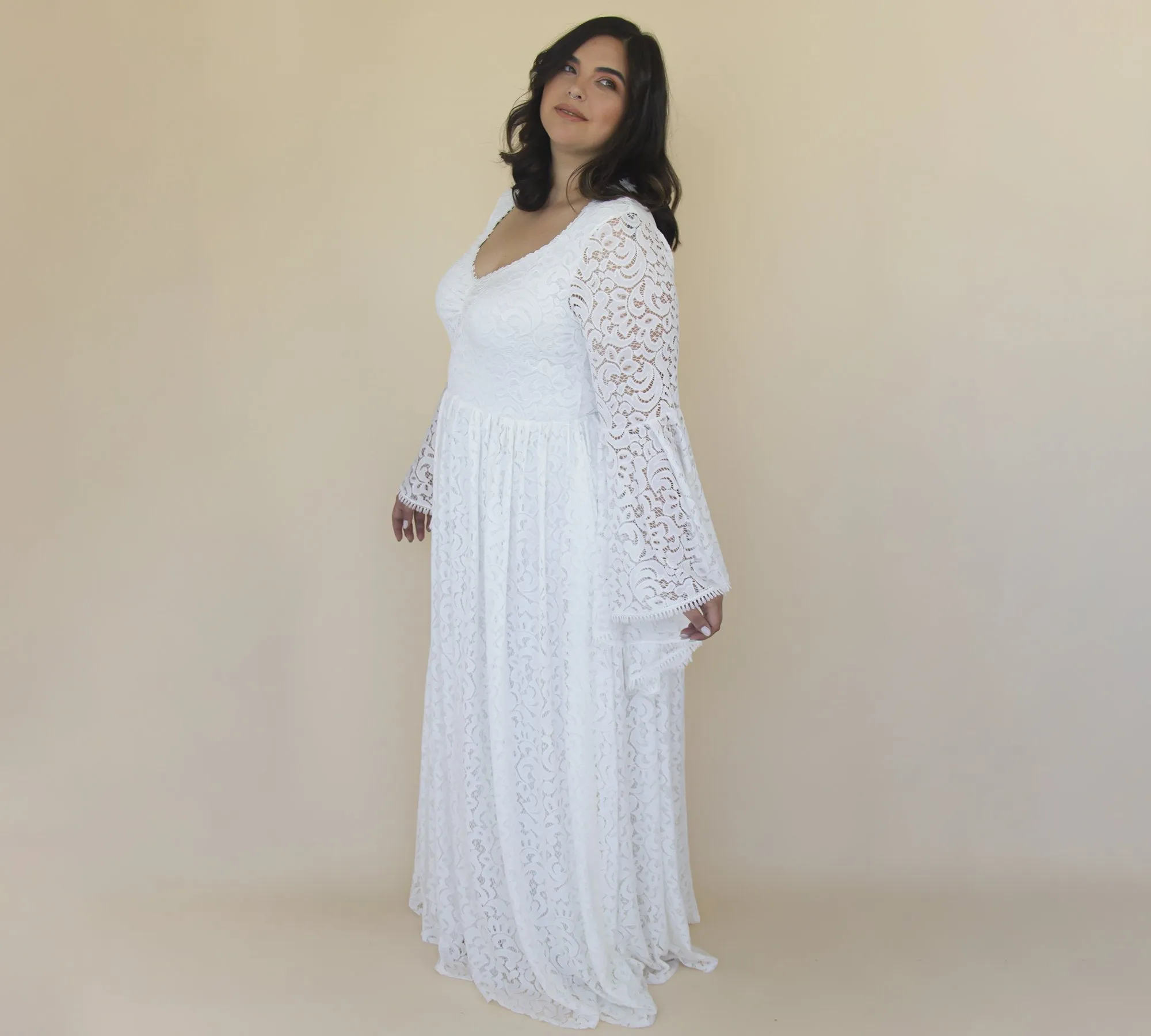 Curvy flare sleeves Dress #1319