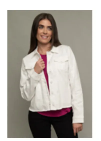 Curvy Ladies Frayed Denim Jacket