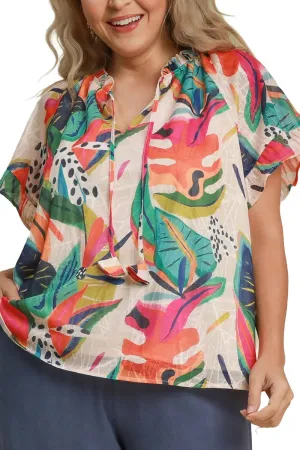 Curvy Orange Mix Blouse