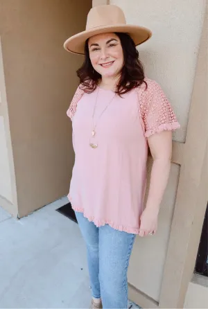Curvy Rose Linen Top
