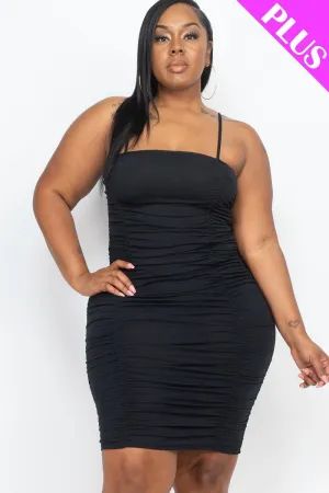 Curvy Ruched Detail Mini Dress
