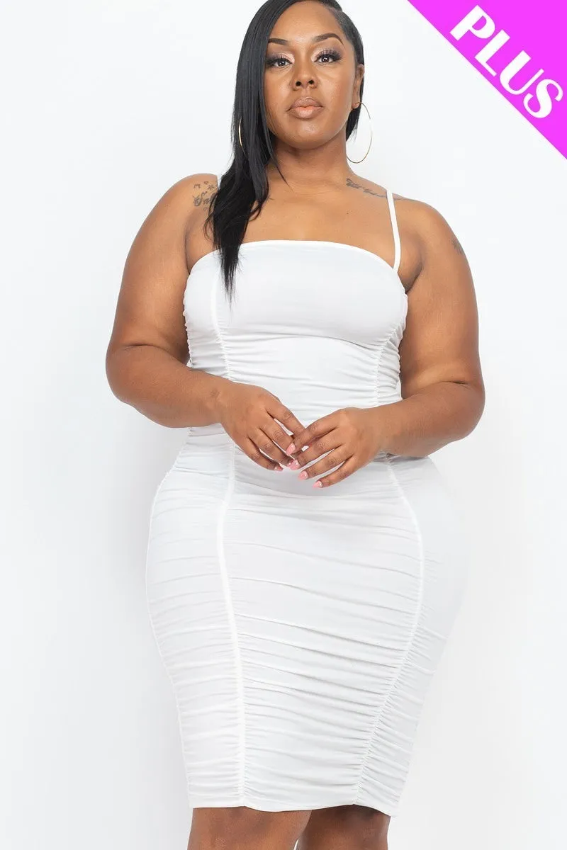 Curvy Ruched Detail Mini Dress