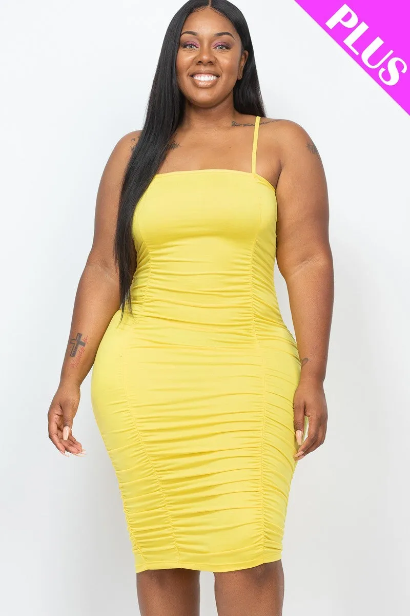 Curvy Ruched Detail Mini Dress