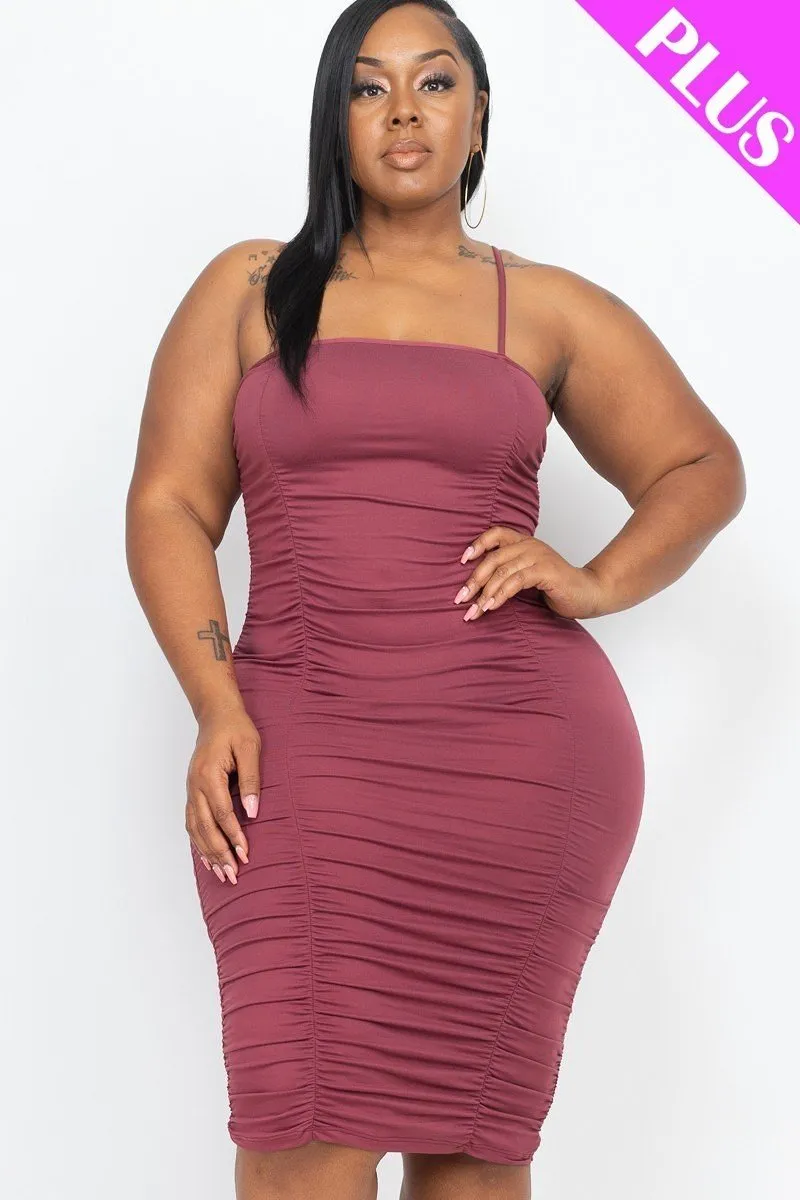 Curvy Ruched Detail Mini Dress
