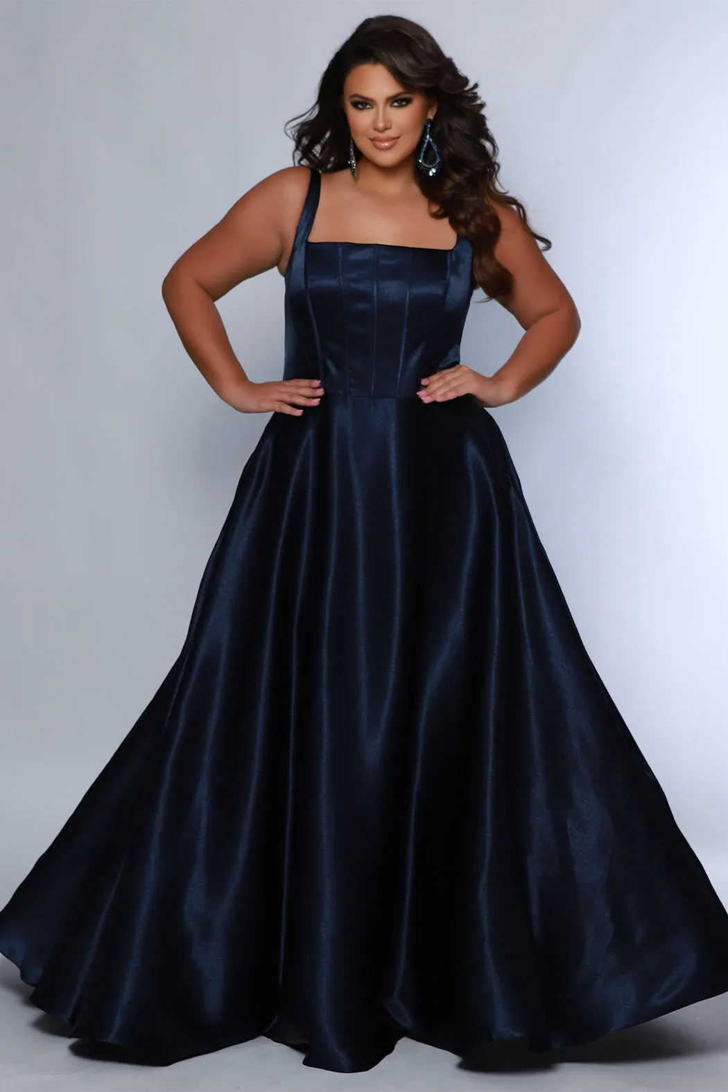 Curvy Square Neck Corset Ballgown
