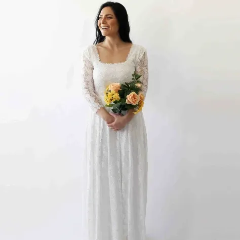 Curvy Square Neckline Dress #1271