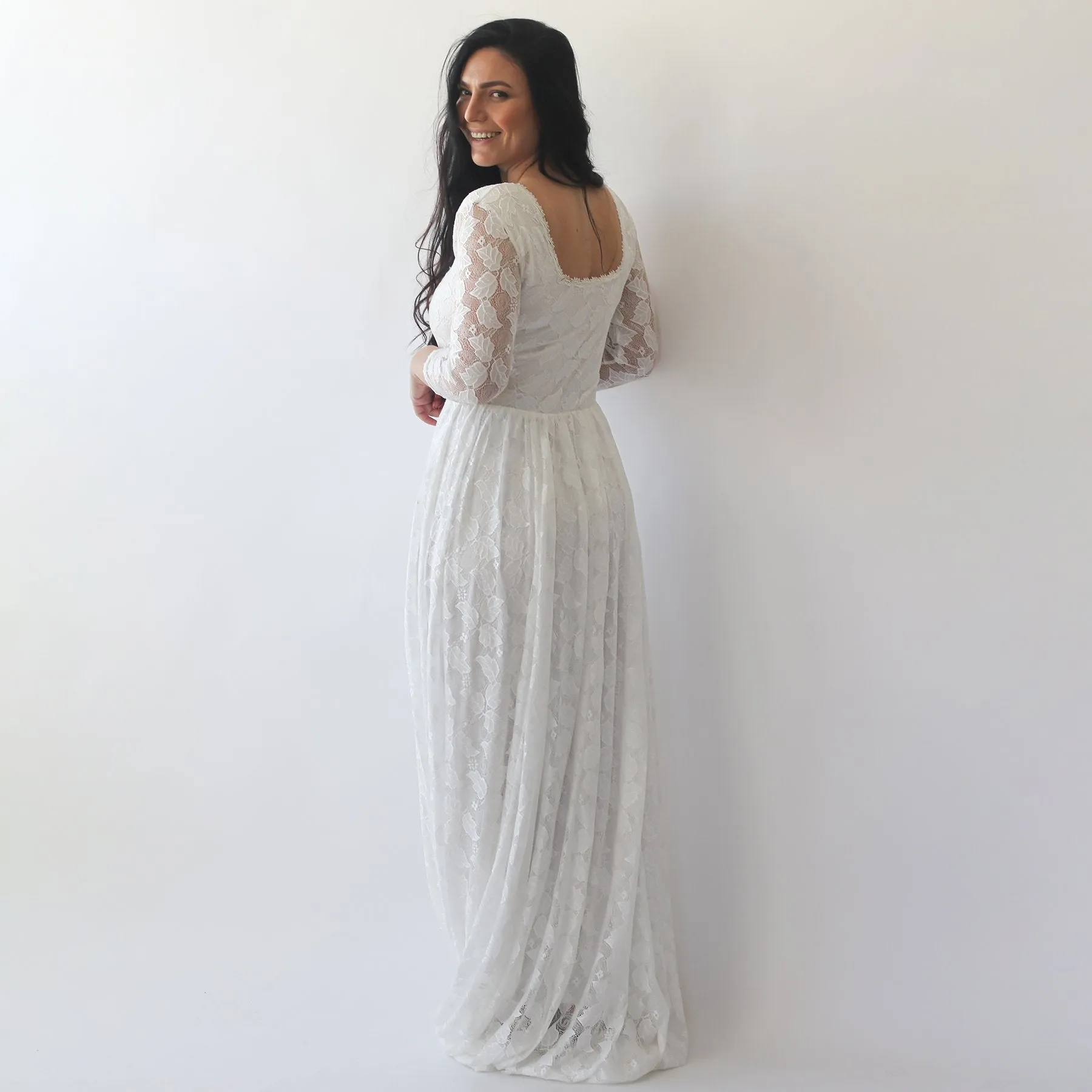 Curvy Square Neckline Dress #1271