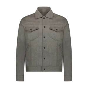 Custom Wool Denim Jacket - Taupe