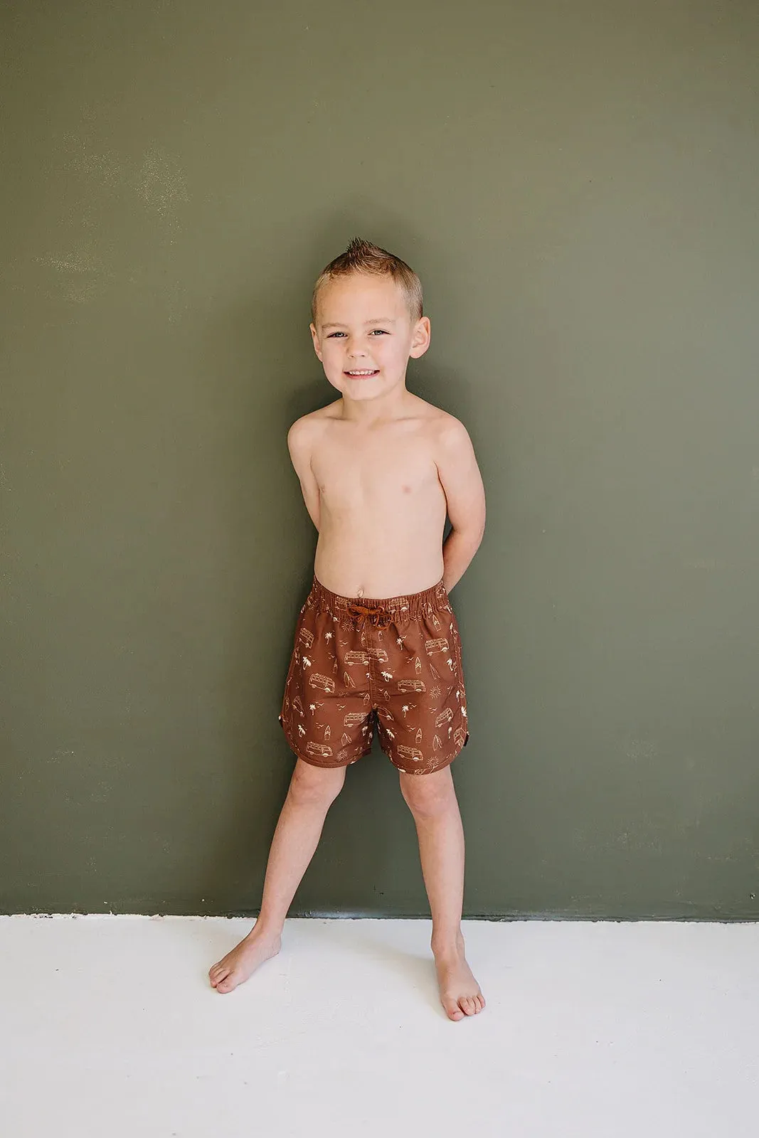 Dark Rust Surf Swim Shorts