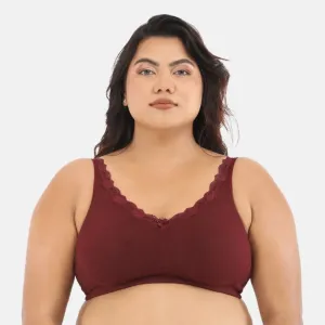 Day Bra For Curvy Women | Full Coverage | Wire-Free & Non-Padded | Seamless Cups | No Centre Panel/Gore |  Back Hook & Eye Closure