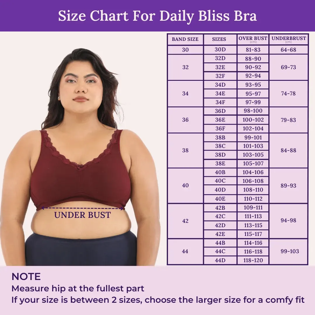 Day Bra For Curvy Women | Full Coverage | Wire-Free & Non-Padded | Seamless Cups | No Centre Panel/Gore |  Back Hook & Eye Closure