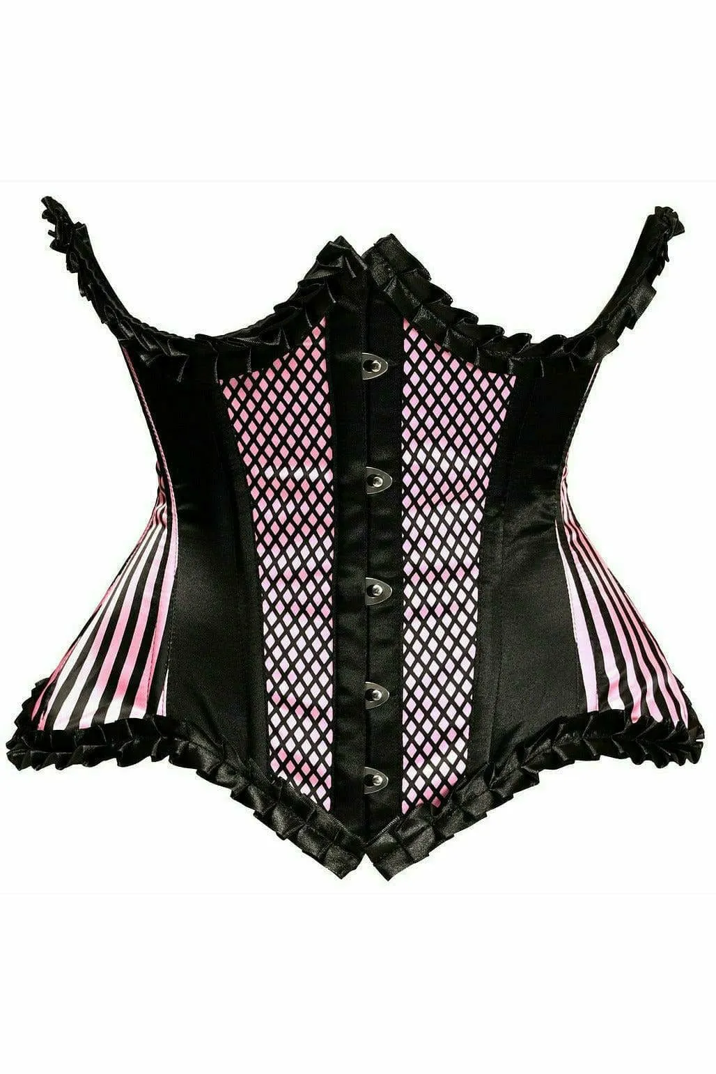 Deluxe Pink Burlesque Underwire Curvy Cut Waist Cincher Corset