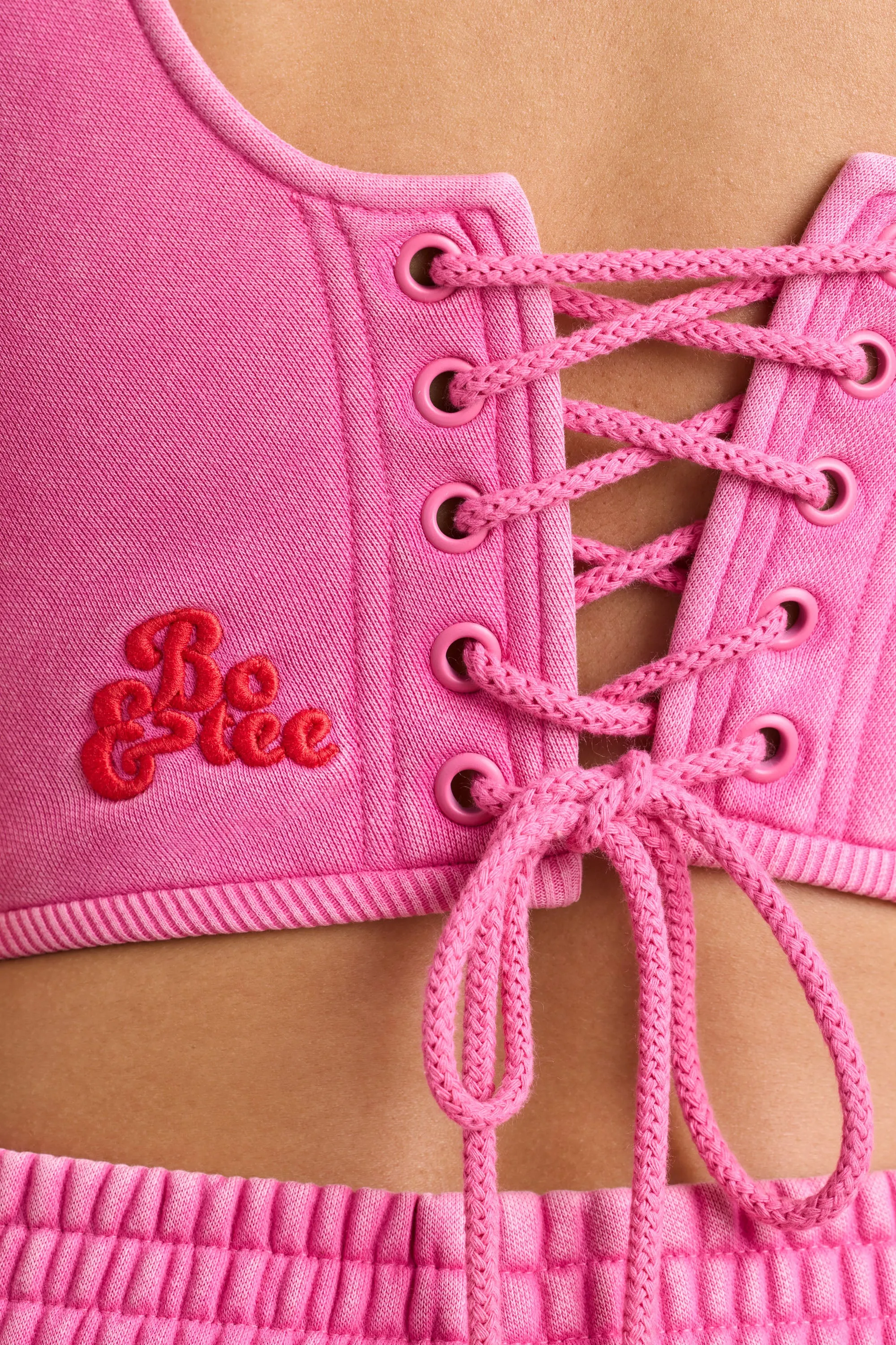 Desire - Corset Crop Top in Hot Pink