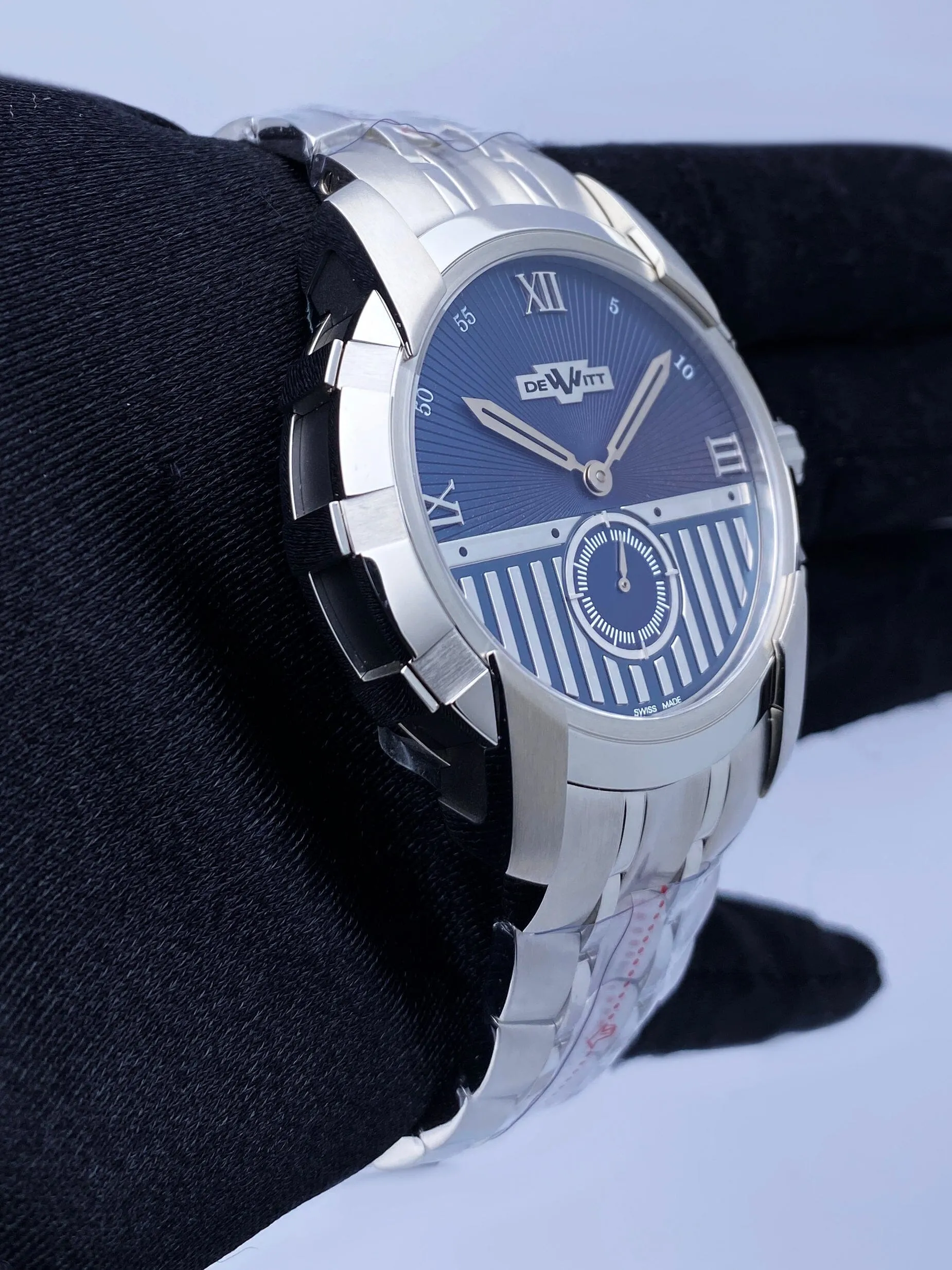 Dewitt Glorious Knight FTV.PTS.007.S Blue Dial Mens Watch Box Papers