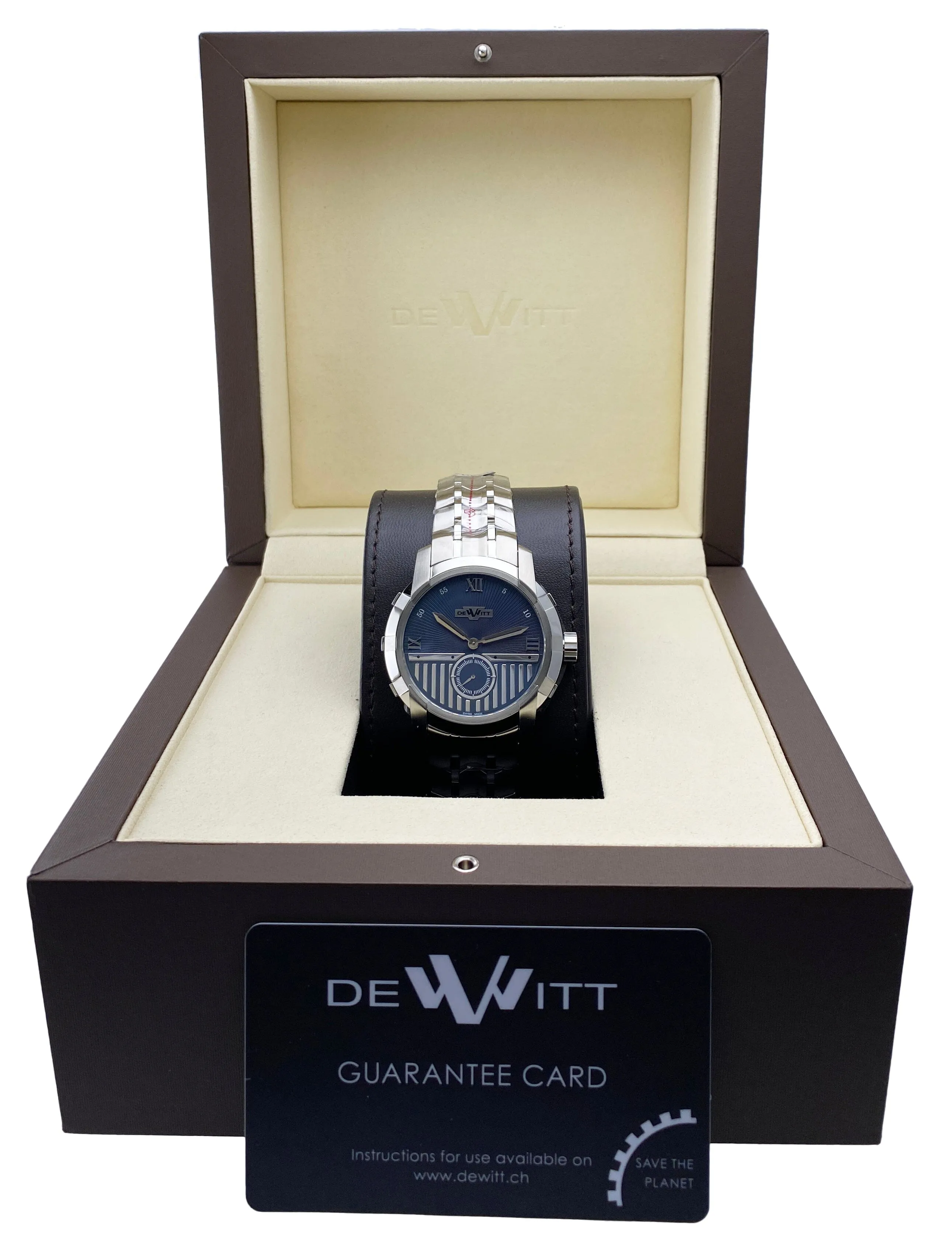 Dewitt Glorious Knight FTV.PTS.007.S Blue Dial Mens Watch Box Papers