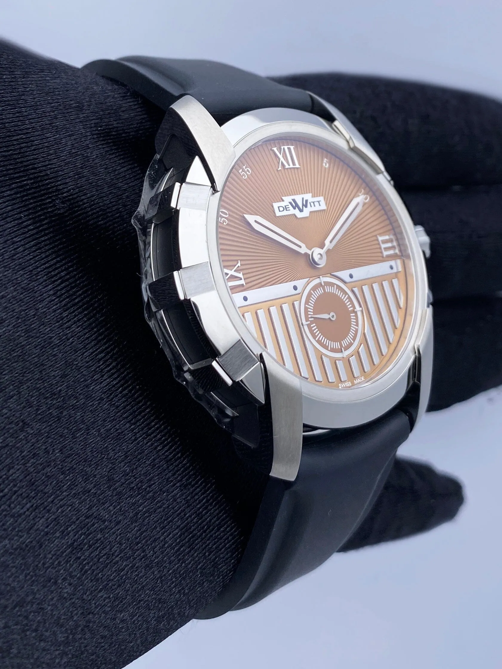 Dewitt Glorious Knight FTV.PTS.010.RPB Brown Dial Mens Watch Box Papers