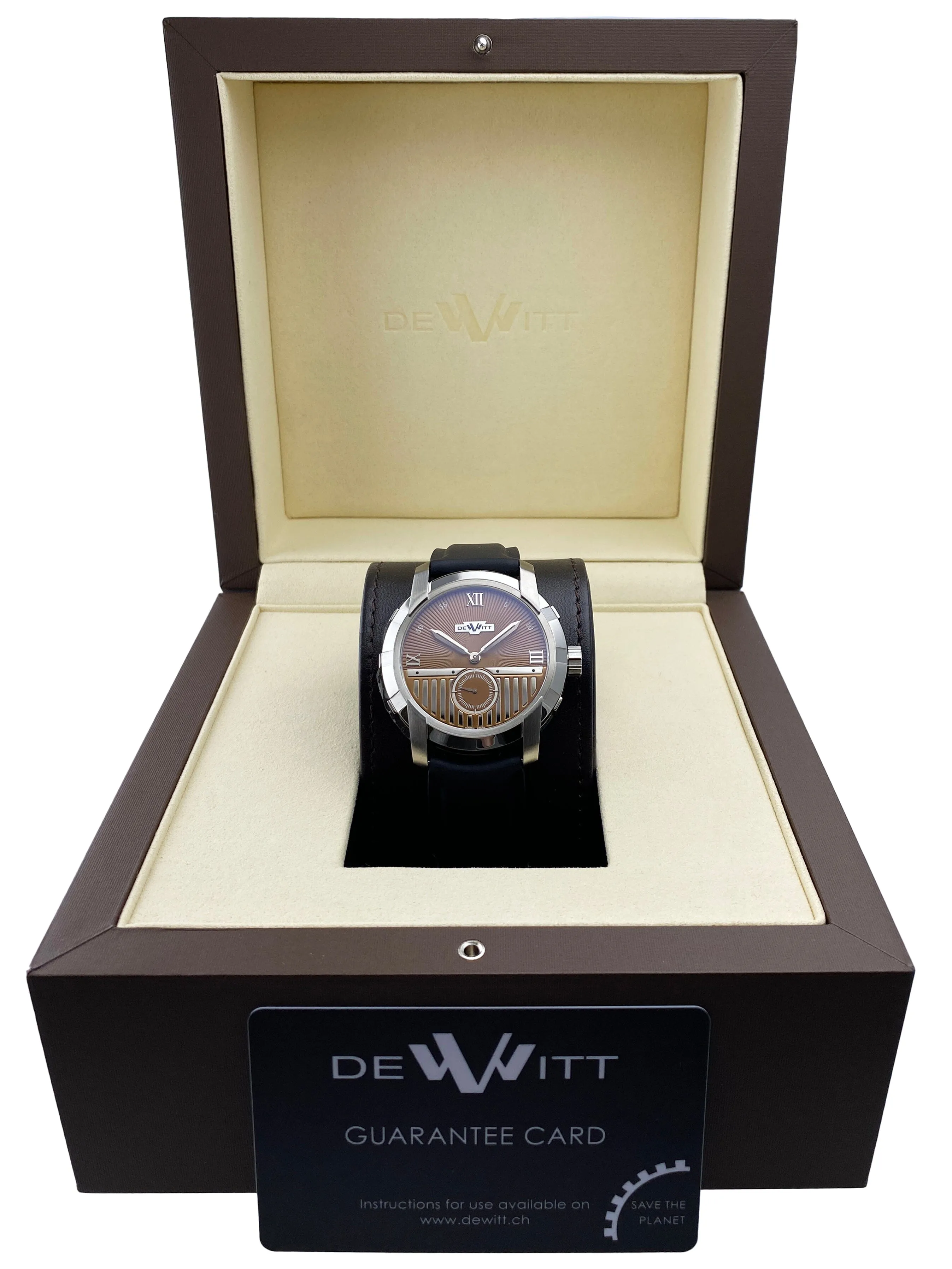 Dewitt Glorious Knight FTV.PTS.010.RPB Brown Dial Mens Watch Box Papers