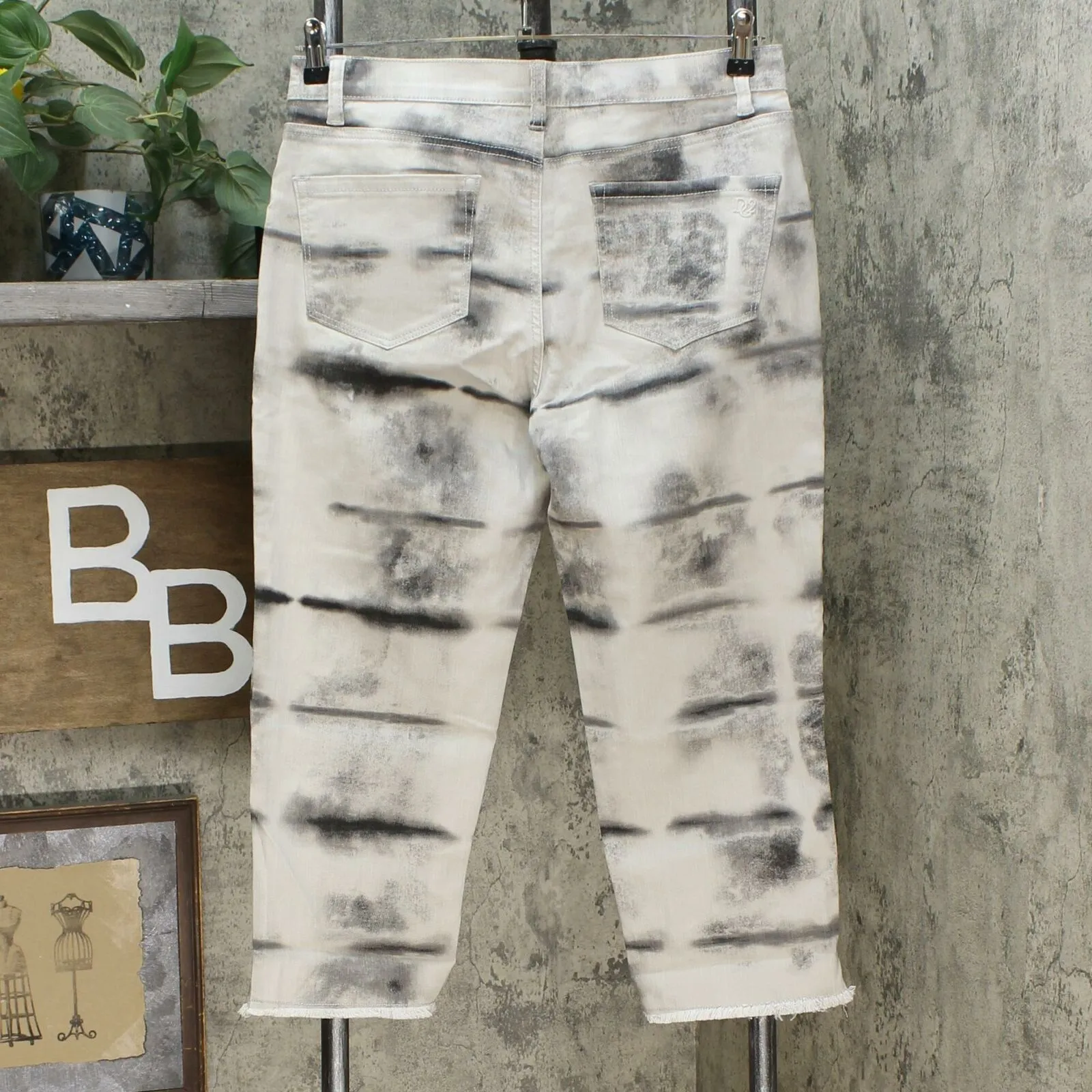 DG2 by Diane Gilman Petite Classic Stretch Tie Dye Straight Cropped Jeans