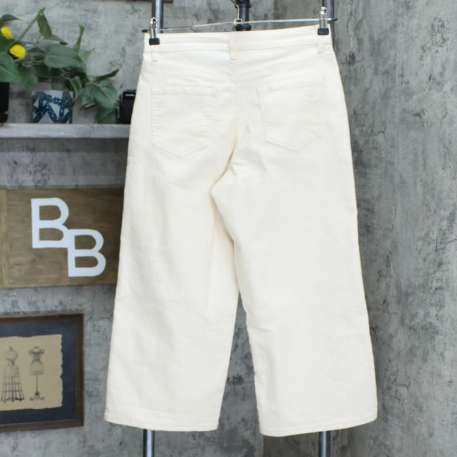DG2 by Diane Gilman Petite Embroidered Applique Jeans Cream 8P