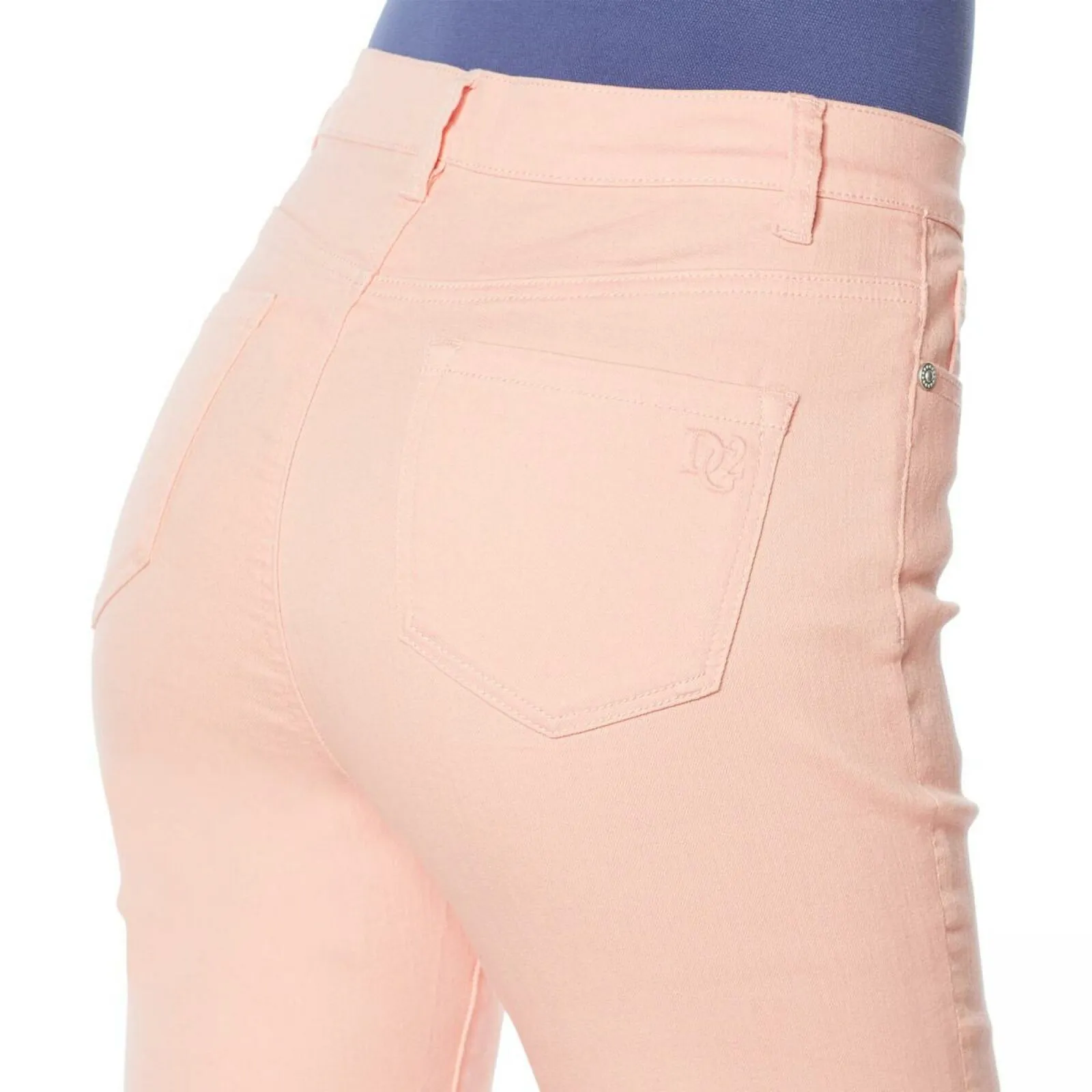 DG2 by Diane Gilman Petite Floral Fray-Hem Ankle Jeans Blush 14P