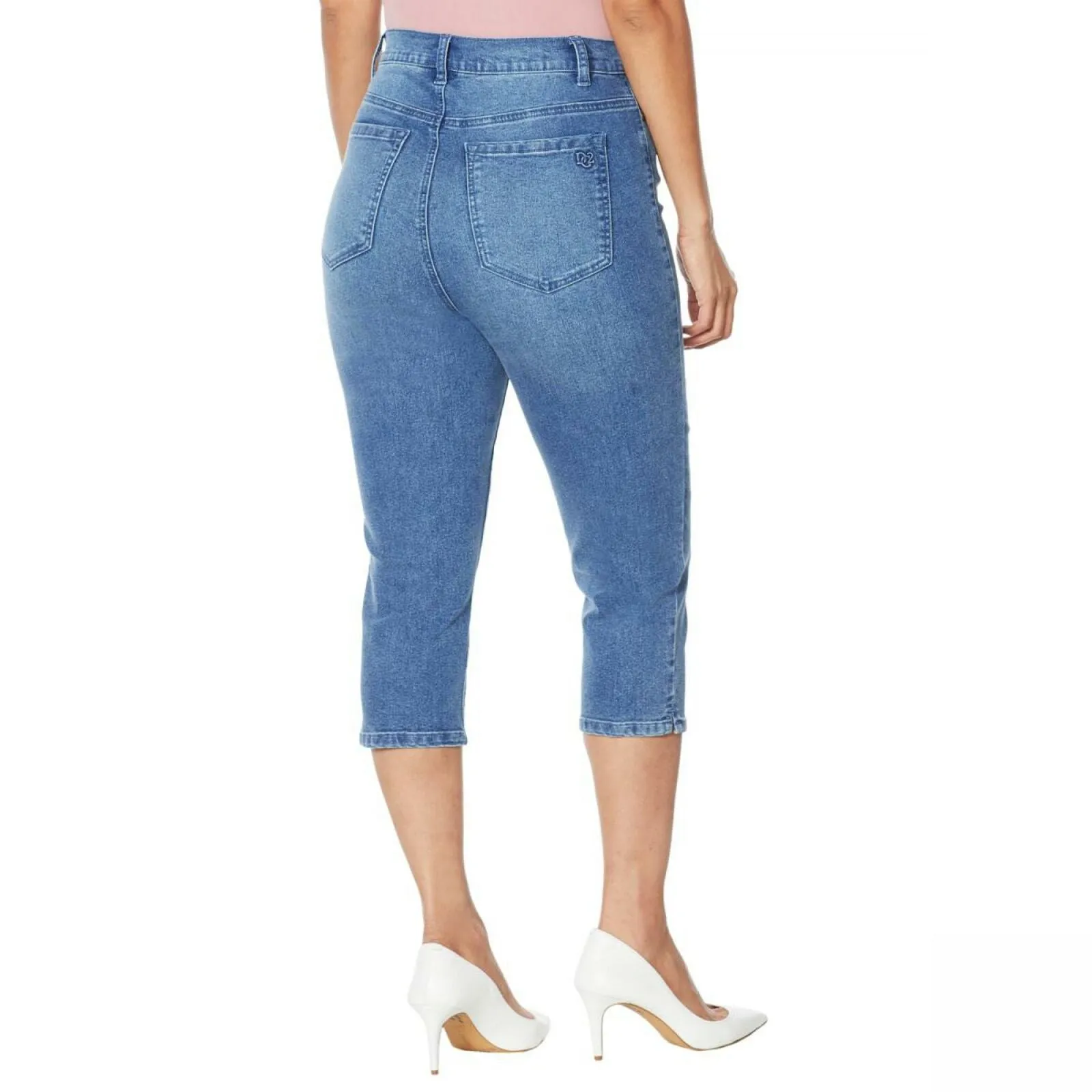 DG2 by Diane Gilman Women's Petite Classic Stretch Denim Pedal Pusher Jeans