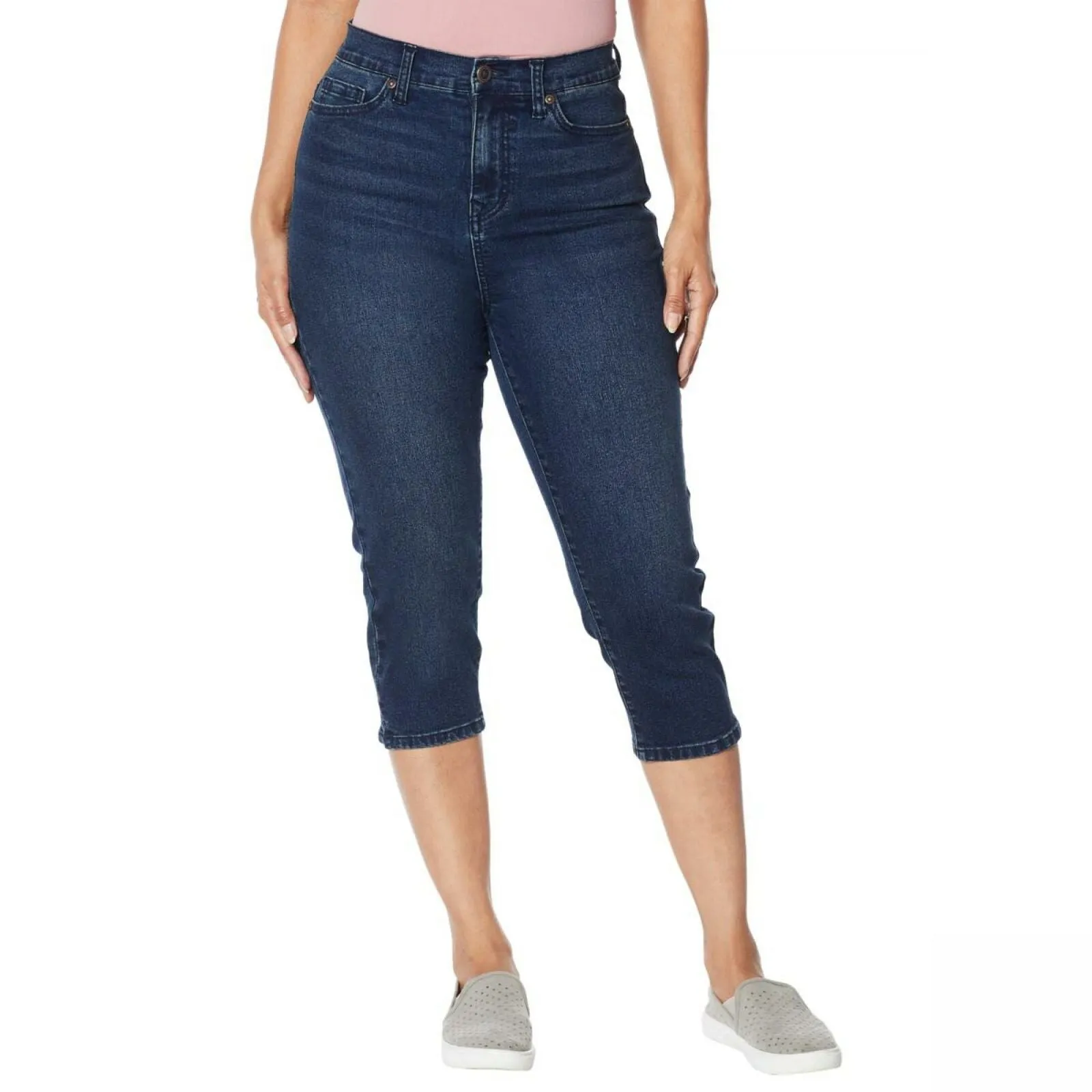 DG2 by Diane Gilman Women's Petite Classic Stretch Denim Pedal Pusher Jeans