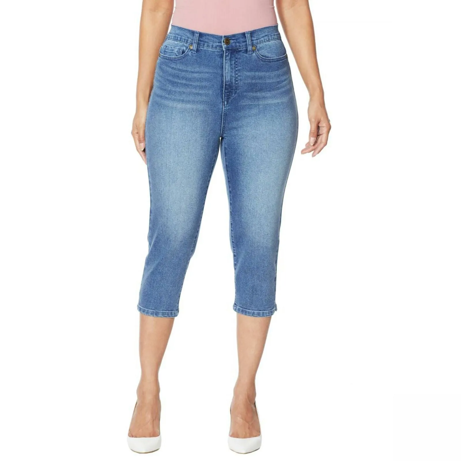 DG2 by Diane Gilman Women's Petite Classic Stretch Denim Pedal Pusher Jeans