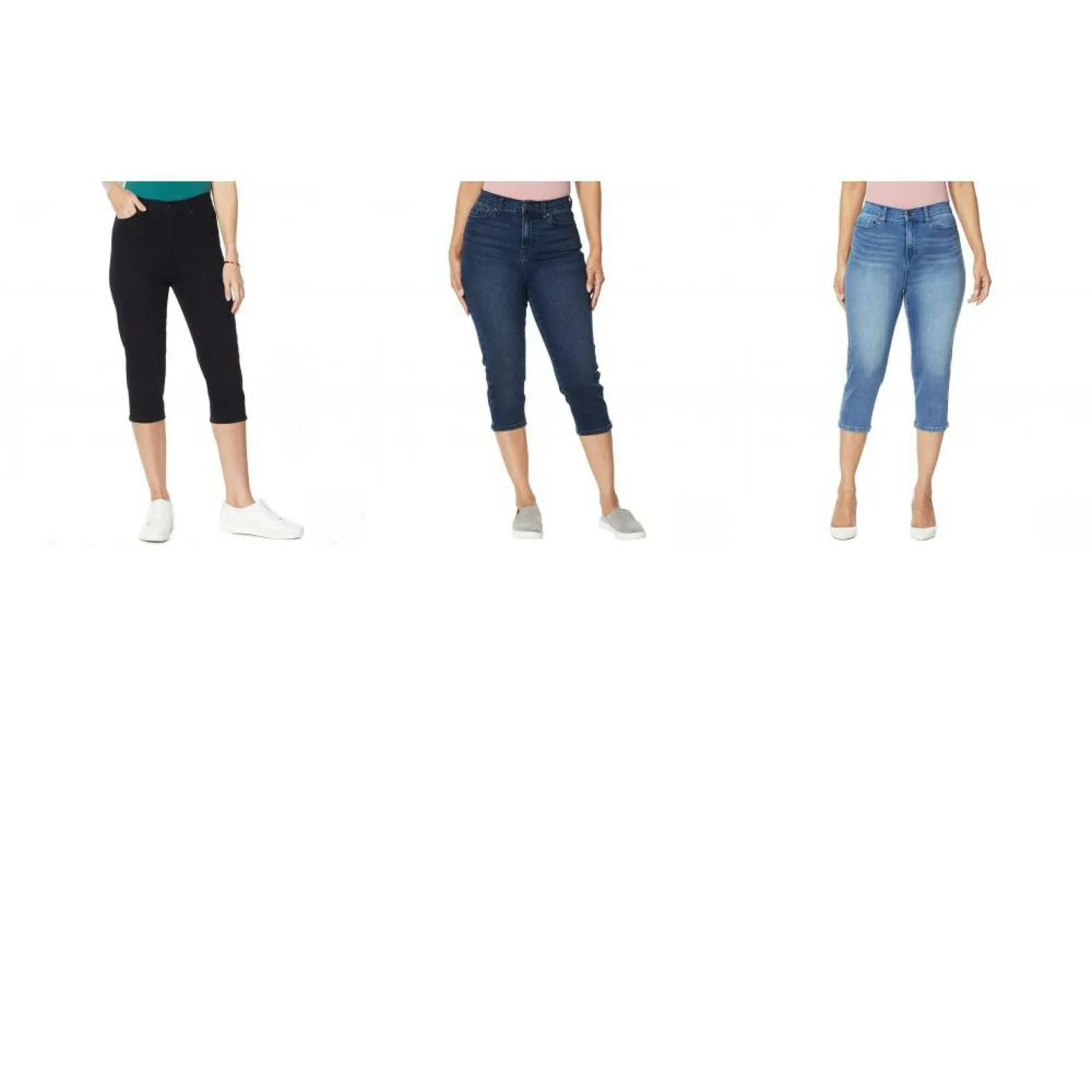 DG2 by Diane Gilman Women's Petite Classic Stretch Denim Pedal Pusher Jeans