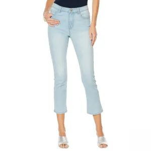 DG2 by Diane Gilman Women's Petite Classic Stretch Pinstripe Crop Jeans