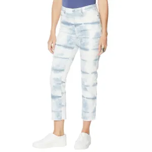DG2 by Diane Gilman Women's Petite Classic Stretch Tie Dye Straight Cropped Jeans
