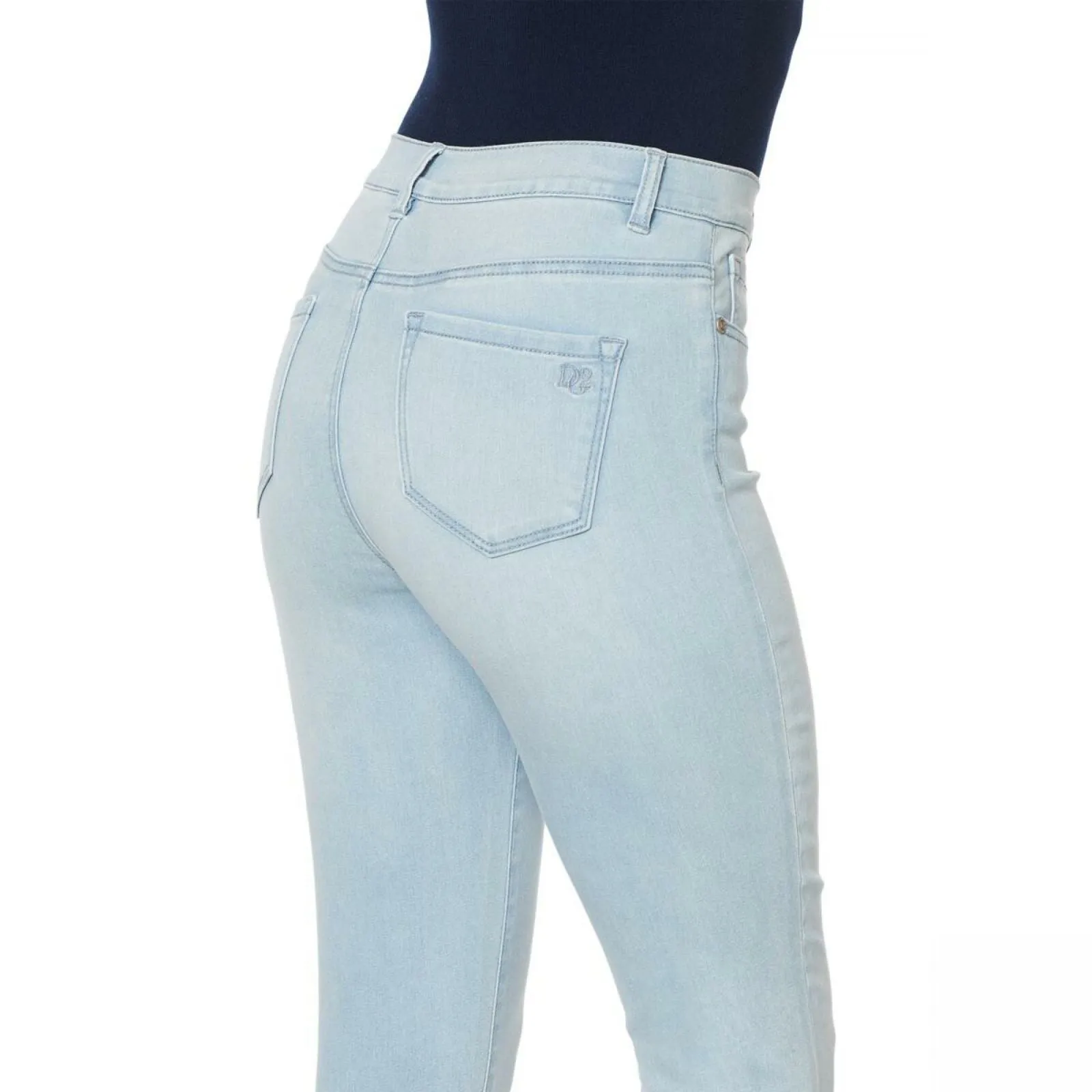 DG2 by Diane Gilman Women's Petite Virtual Stretch Layered Fringe Crop Jeans