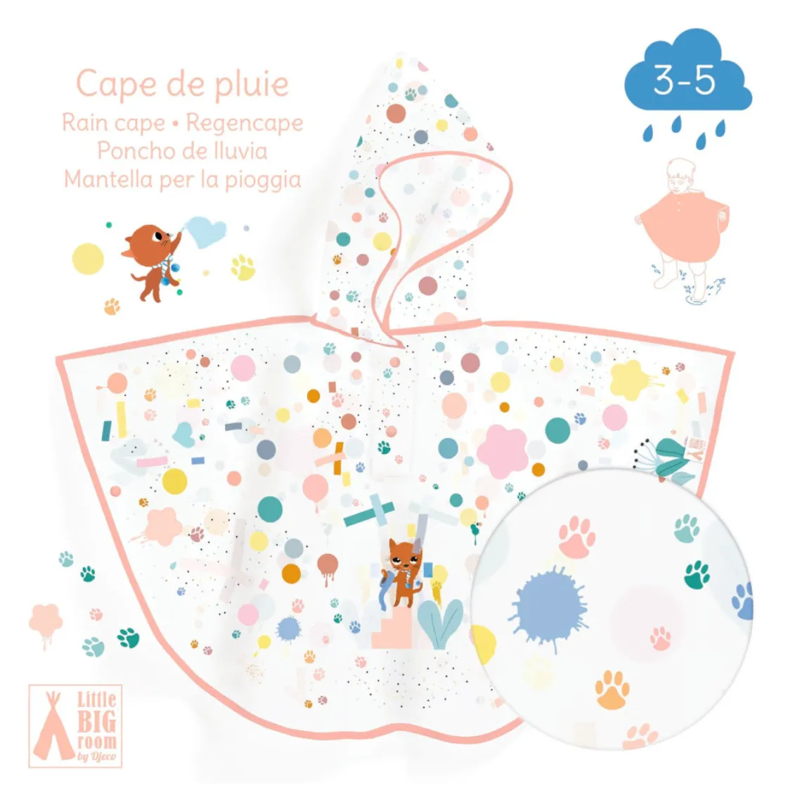 DJECO Cape de pluie - Rain Cape - Cat