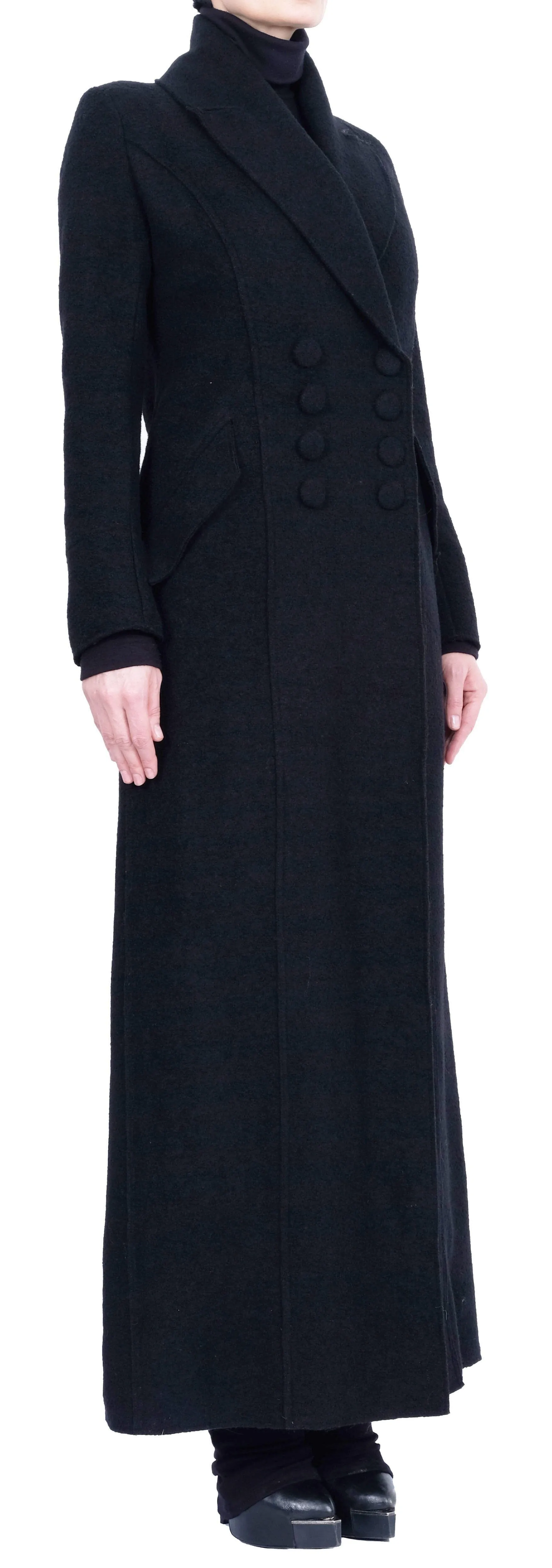 Double Breasted Long Military Style Coat